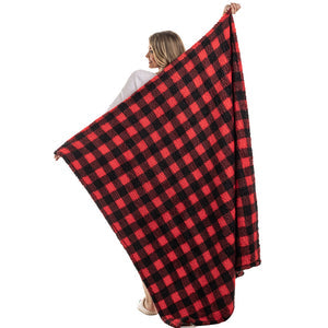 Red Plaid Sherpa Blanket